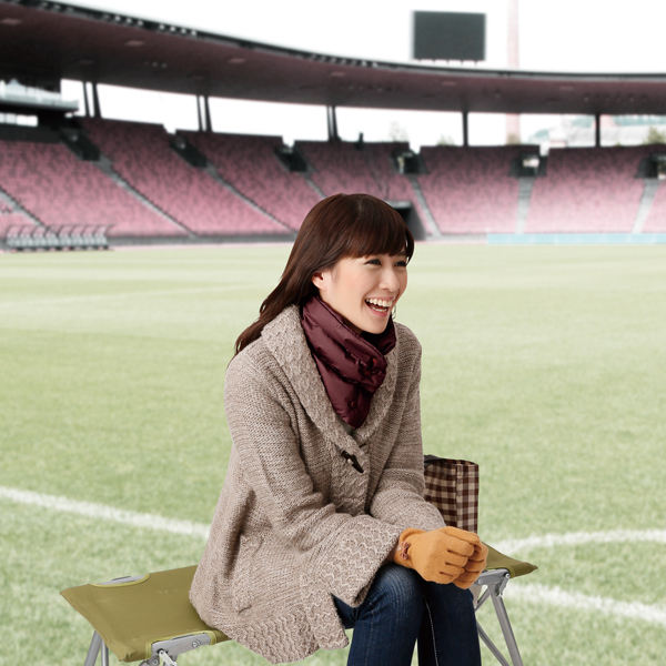 ふわふわダウン　ネックウォーマー　ワインレッド